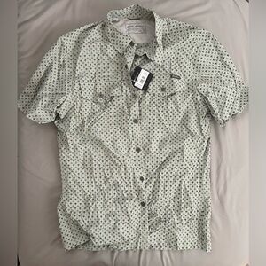 Eddie Bauer Men's Green Patterned Shirt
